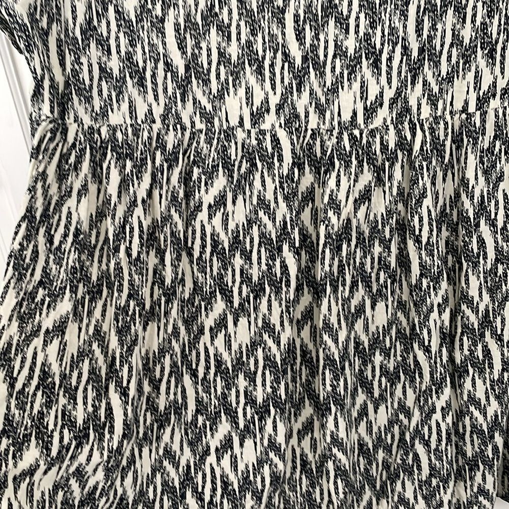 Zara Black and Off-white Dress with Embroidery and Beading Cotton/Linen Blend XL - Picture 7 of 15